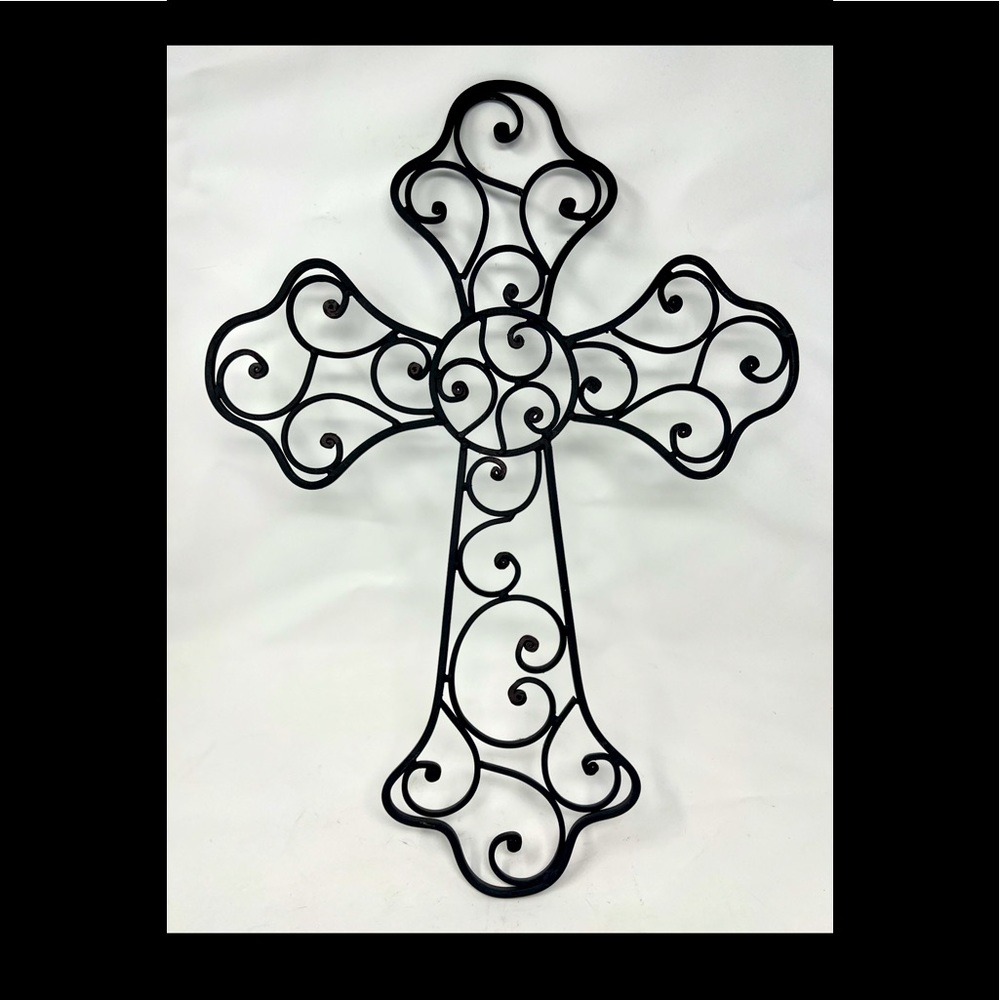 Black Metal Cross 21 X 15. Wall Decor